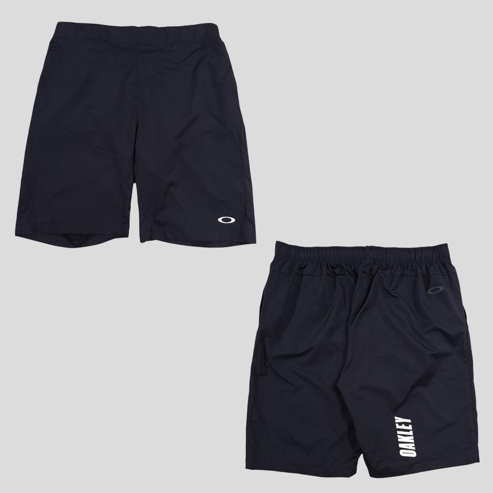 오클리 퍼포먼스 블랙 로고 프린팅 리플렉티브 밴딩 트랙 반바지 하프팬츠 32-34