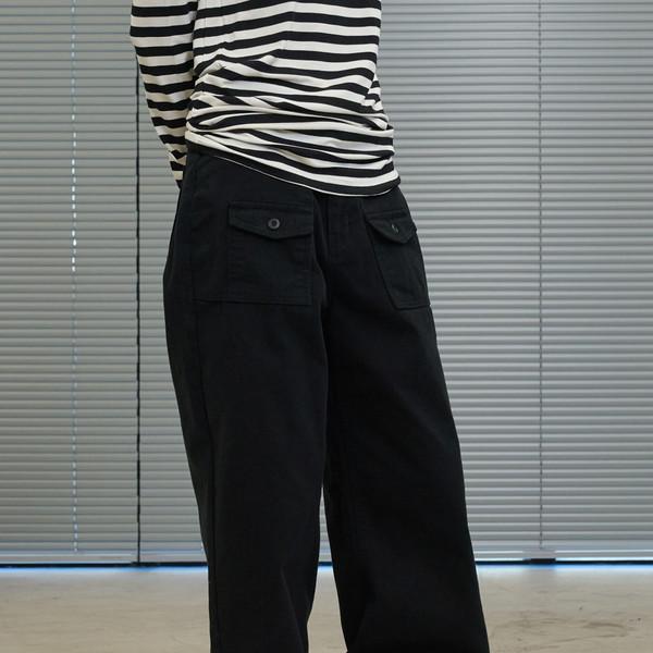 [S 마지막 재고] Double Pocket Pants (Black/2size)