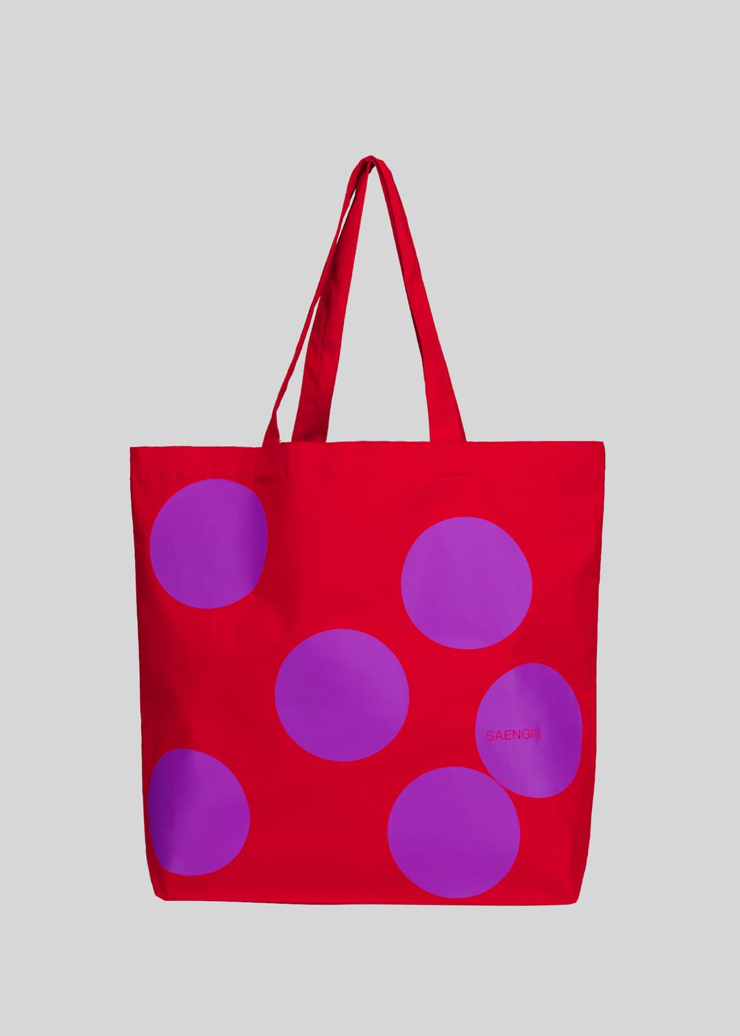 DOT TOTE BAG - RED PURPLE