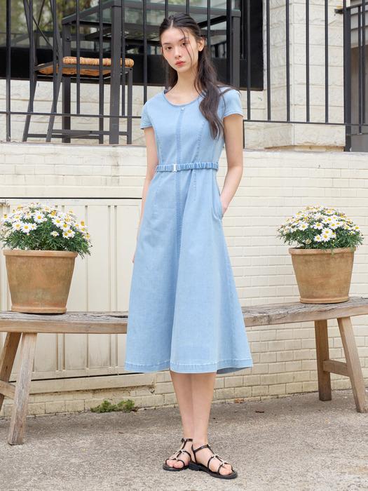 잇미샤 플레어 쿨링 데님 원피스 ITP6DOP740 (BLUE)