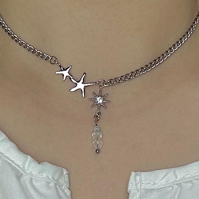 듀퓨얼브 [누적판매500개돌파🔥/made] 3star 큐빅 비즈 드롭 숏목걸이