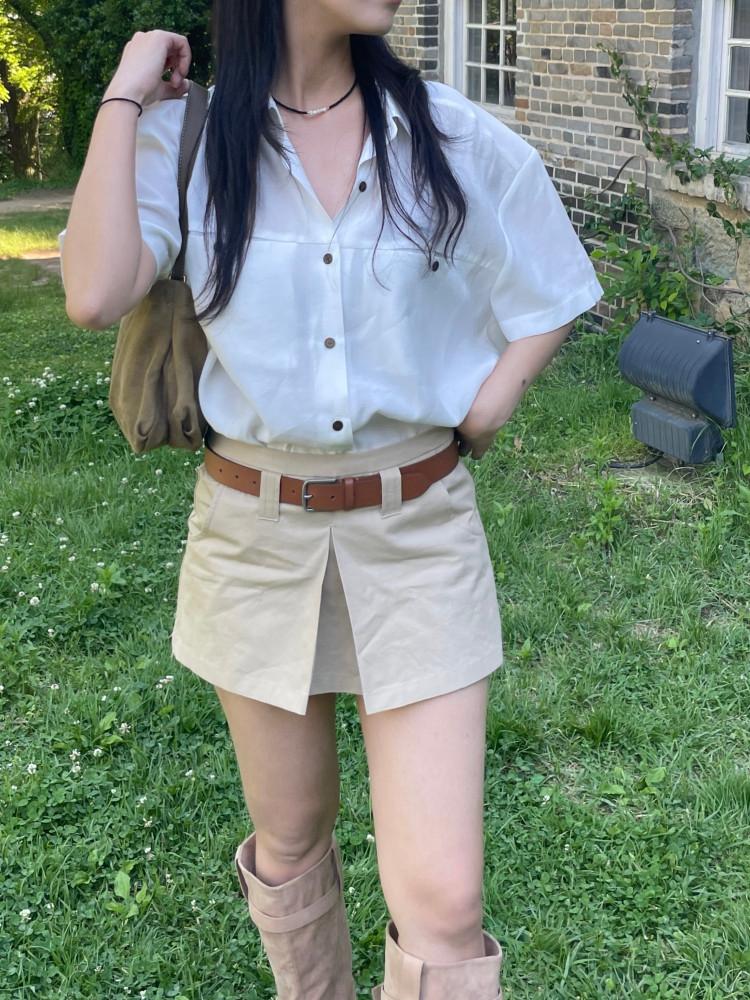 로우 숏 반바지 치마바지 여자 반바지