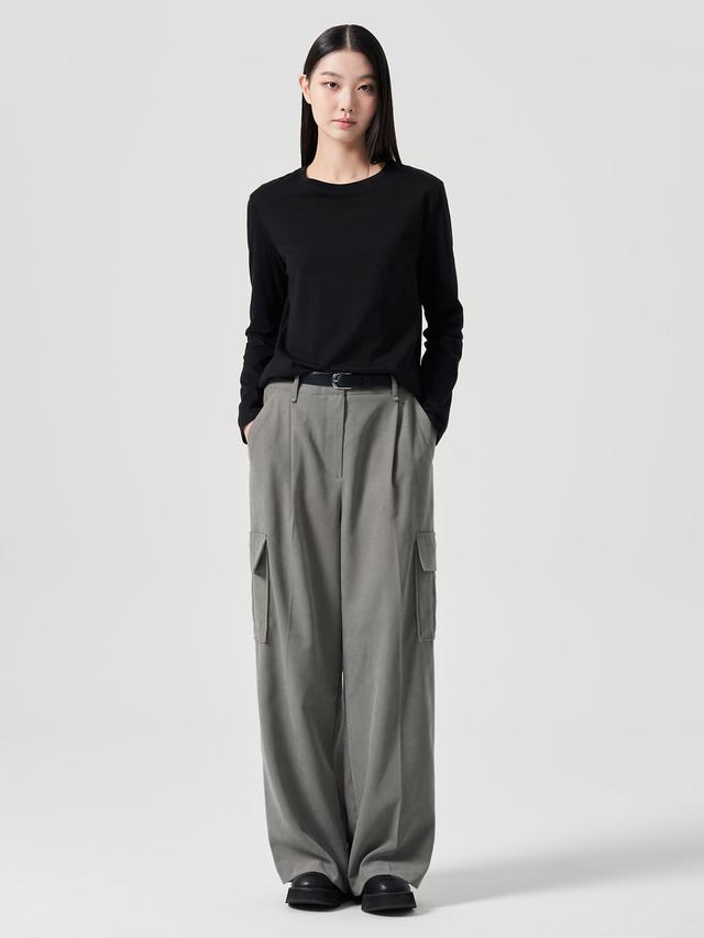 미세키서울 Pocket pintuck wide pants BLACK - 위시버킷