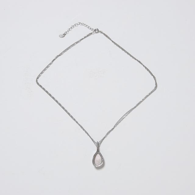 (R-N-822)실버 젬스톤 레이어드 목걸이