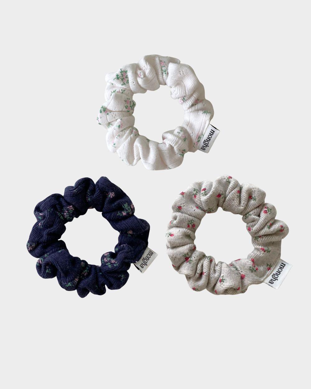Hair scrunchie - milk flower (3SET)
