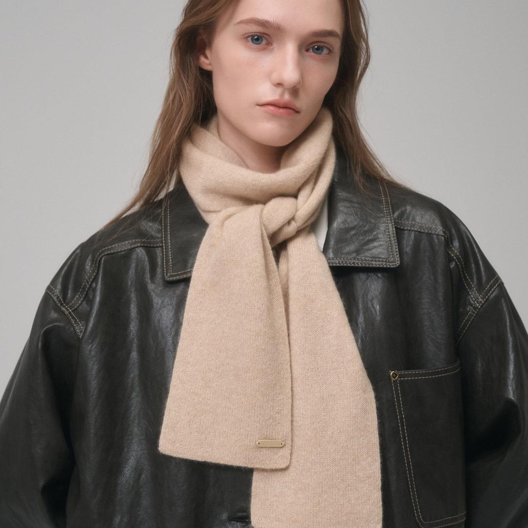 캐시미어100% 쁘띠 롱 머플러 베이지