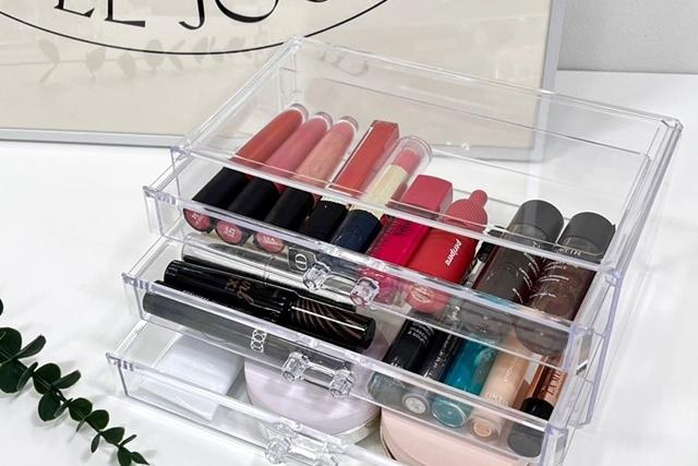 [5% 쿠폰] 쌓아쓰는 서랍형 아크릴 화장품 립스틱 정리함 3type / 서랍형-3칸