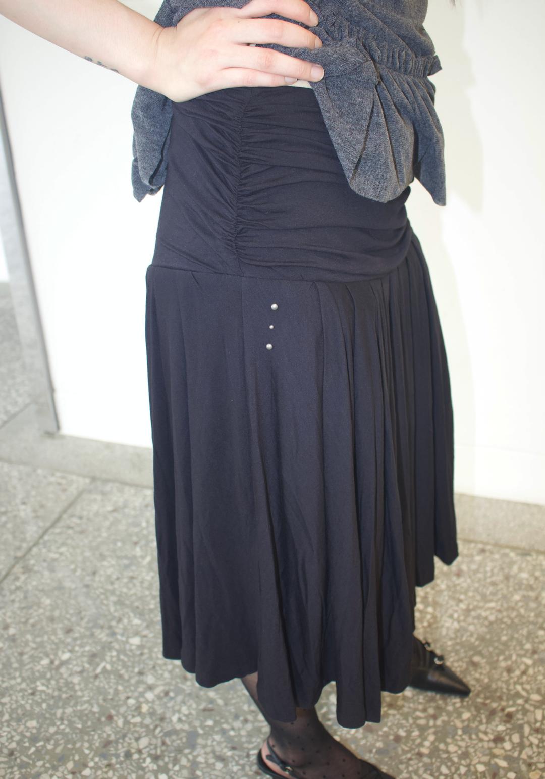 rum shirring midi skirt (3c)