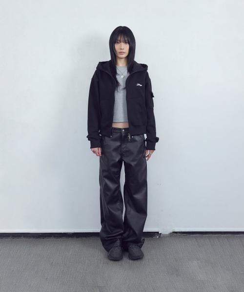 설라노X탄산 사이드 포켓 후드집업 (블랙)