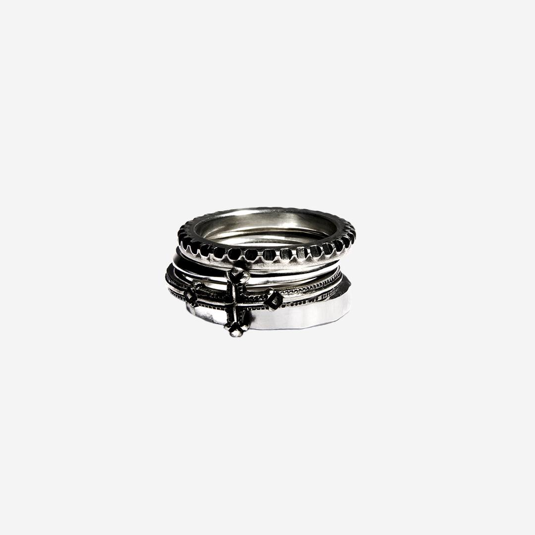Werkstatt:Munchen 4 Ring Combination Cross Sterling Silver - 24SS