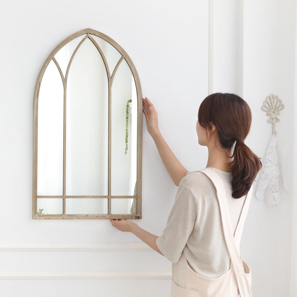 프렌치 엔틱 인테리어 디자인 아치 수입 창 벽거울