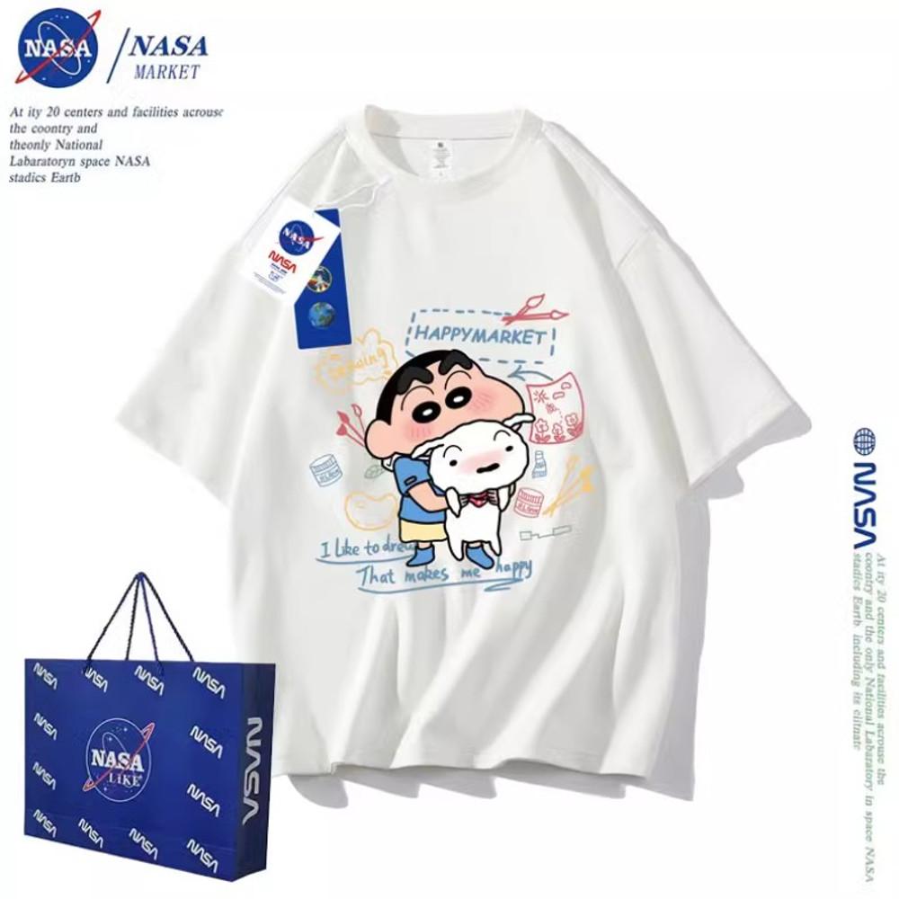 짱구 흰둥이 반팔티 NASA 나사 반팔 티셔츠 남녀공용 빅사이즈 귀여운 캐릭터