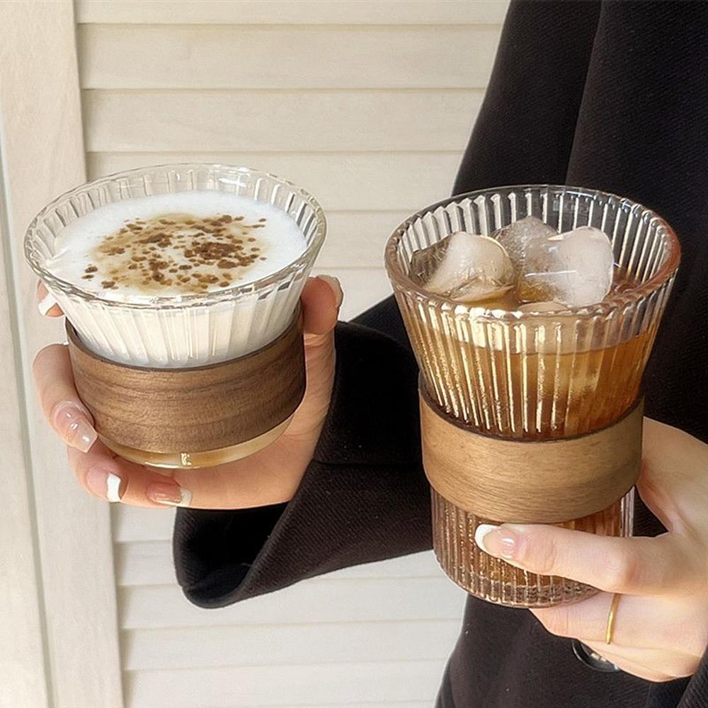 홈카페 유리컵 홀더 세트 카페 유리잔 아이스 글라스 라떼 커피잔