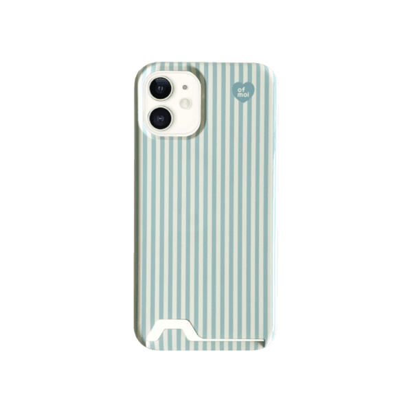[phone case] creamy blue card pocket