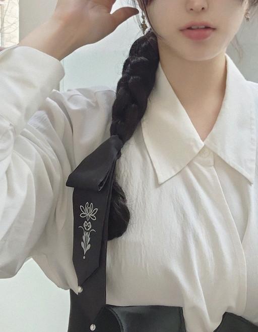 🪷 연꽃 무늬 댕기 리본 머리끈 헤어끈 🪷