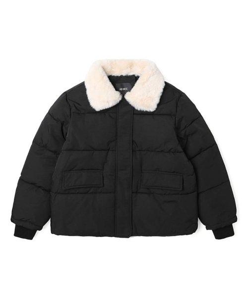여성 퍼 칼라 패딩 (BLACK)