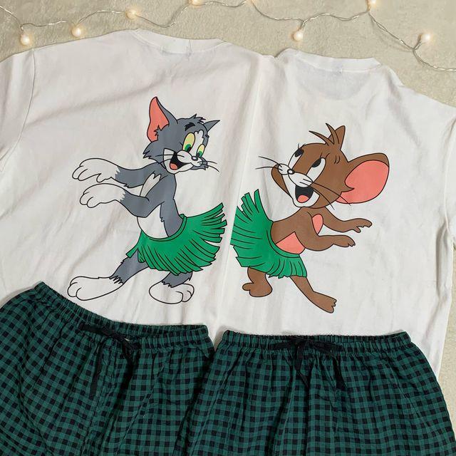 [당일출고/남녀공용] 톰과 제리 뽀빠이 사계절 잠옷원피스 홈드레스 고퀄리티 국내제작 커플여행 커플룩 오버핏 빅사이즈 77 시밀러룩 커플티 커플잠옷 잠옷세트 잠옷바지 파자마