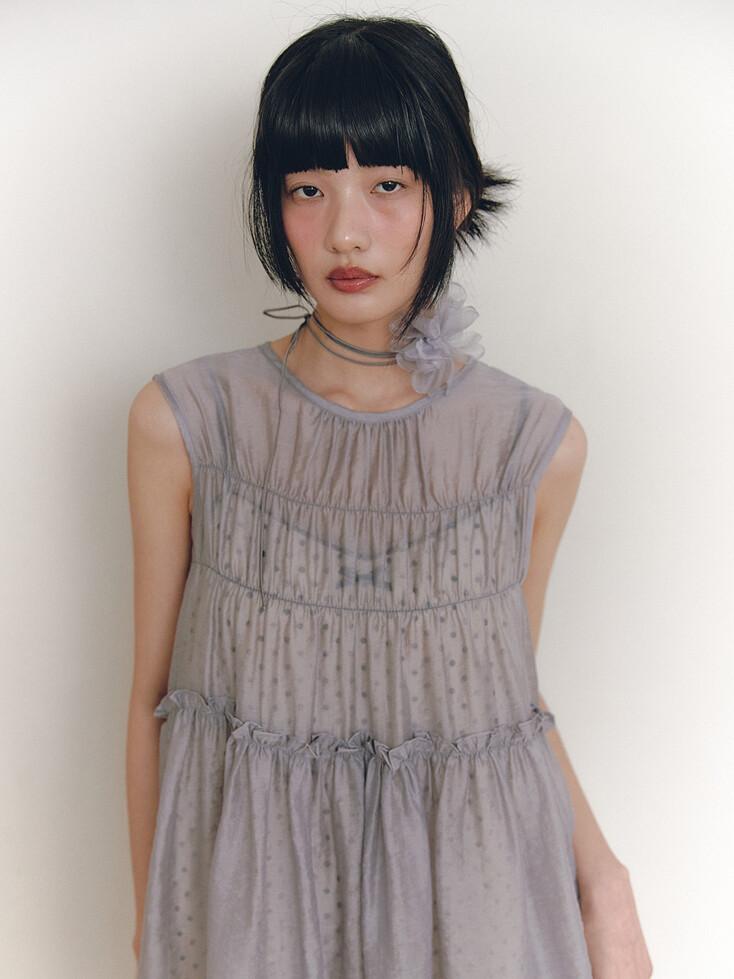 Misty Shirring Bustier_gray