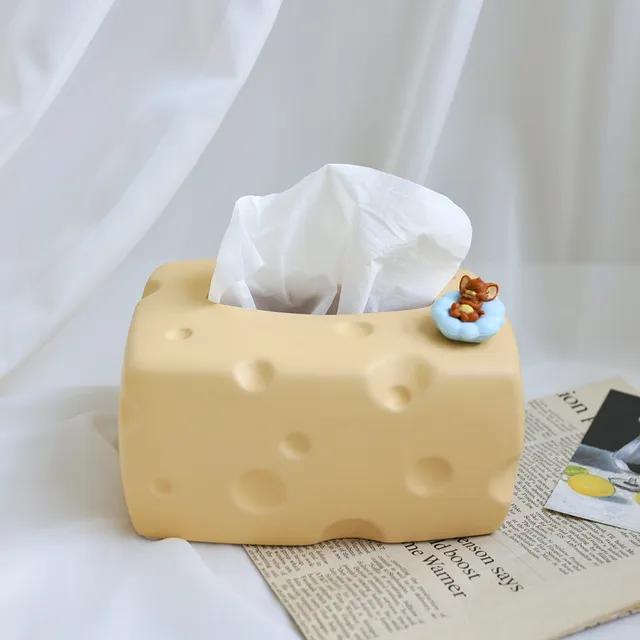 제리 치즈 티슈 케이스 세라믹 화장지 케이스 휴지 커버