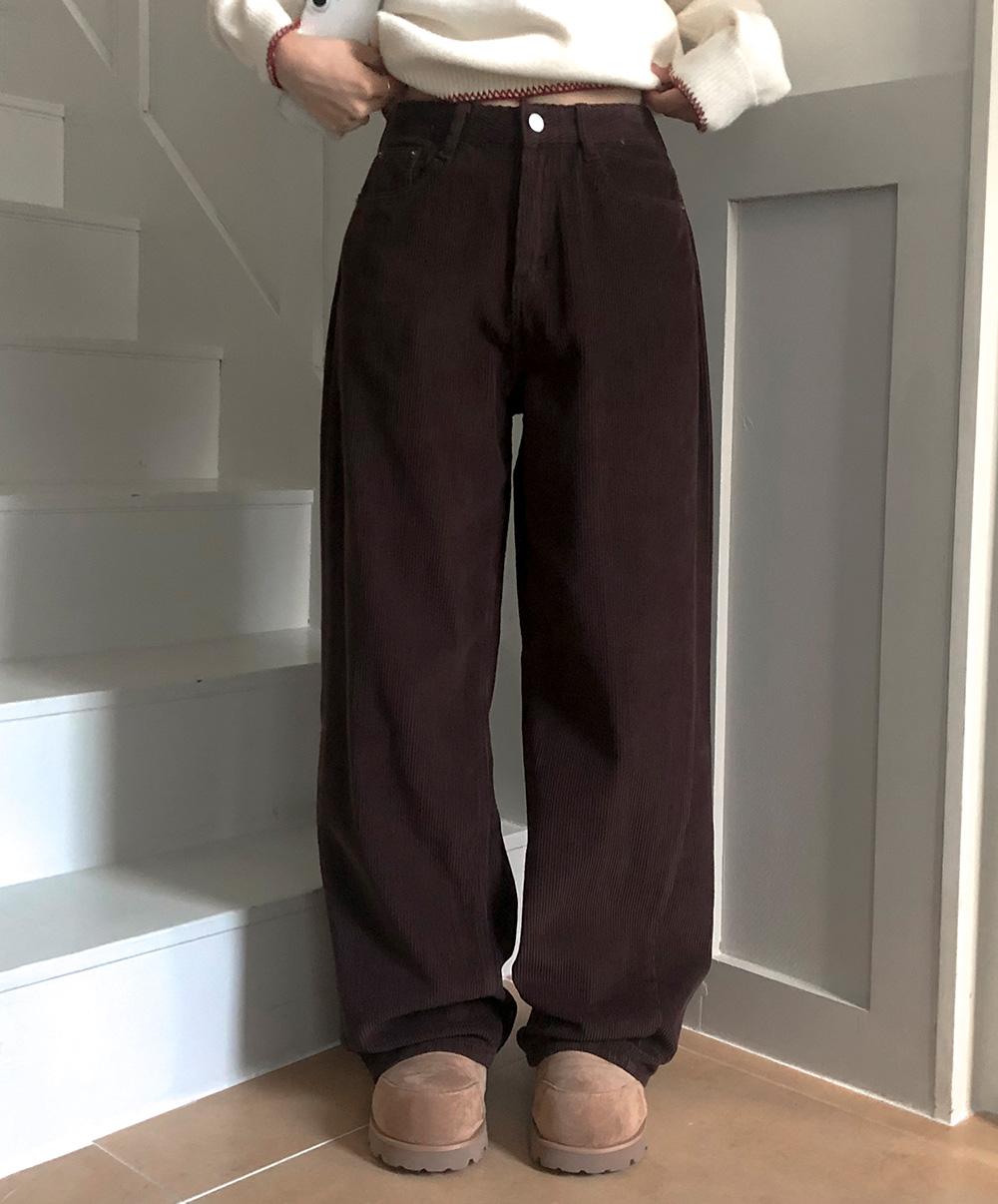 니어웨어 필로우 코듀로이 와이드 팬츠 (4color)