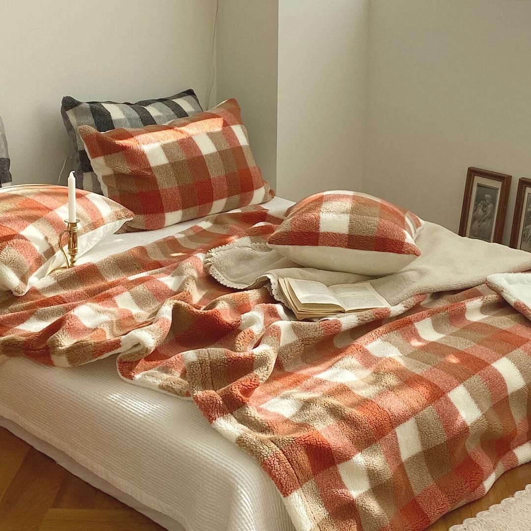 이브닝 체크 양털 담요/블랭킷 - 2color