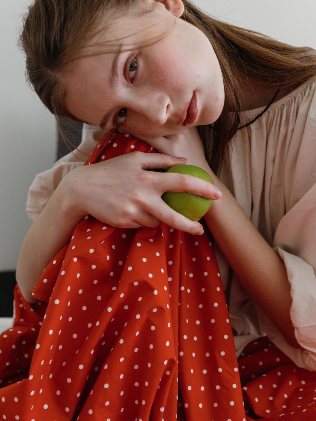 레드 도트 60수 고밀도 옥수수솜 무봉제 차렵이불