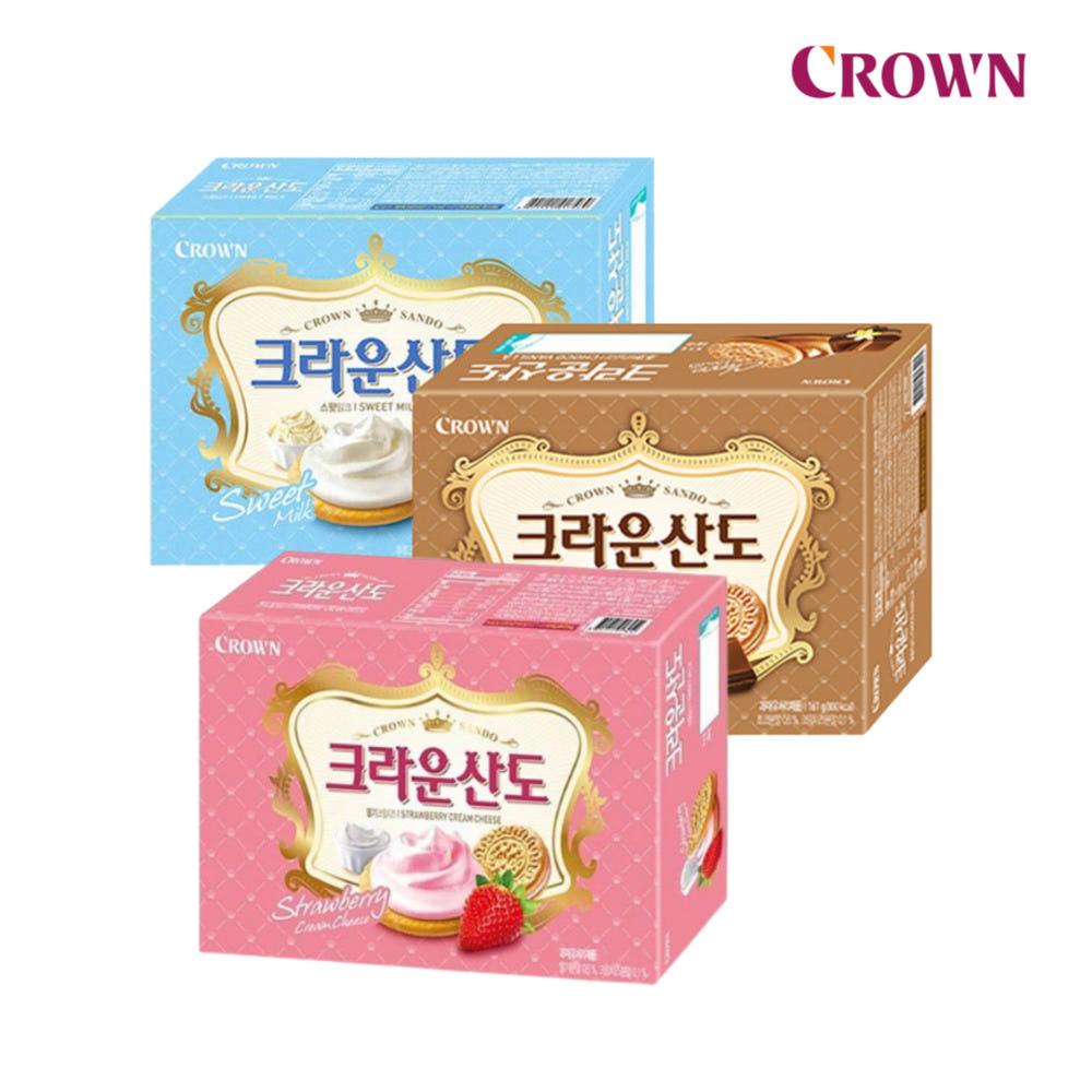 크라운 산도 크림 초코 딸기 161g 3종 / 골라담기