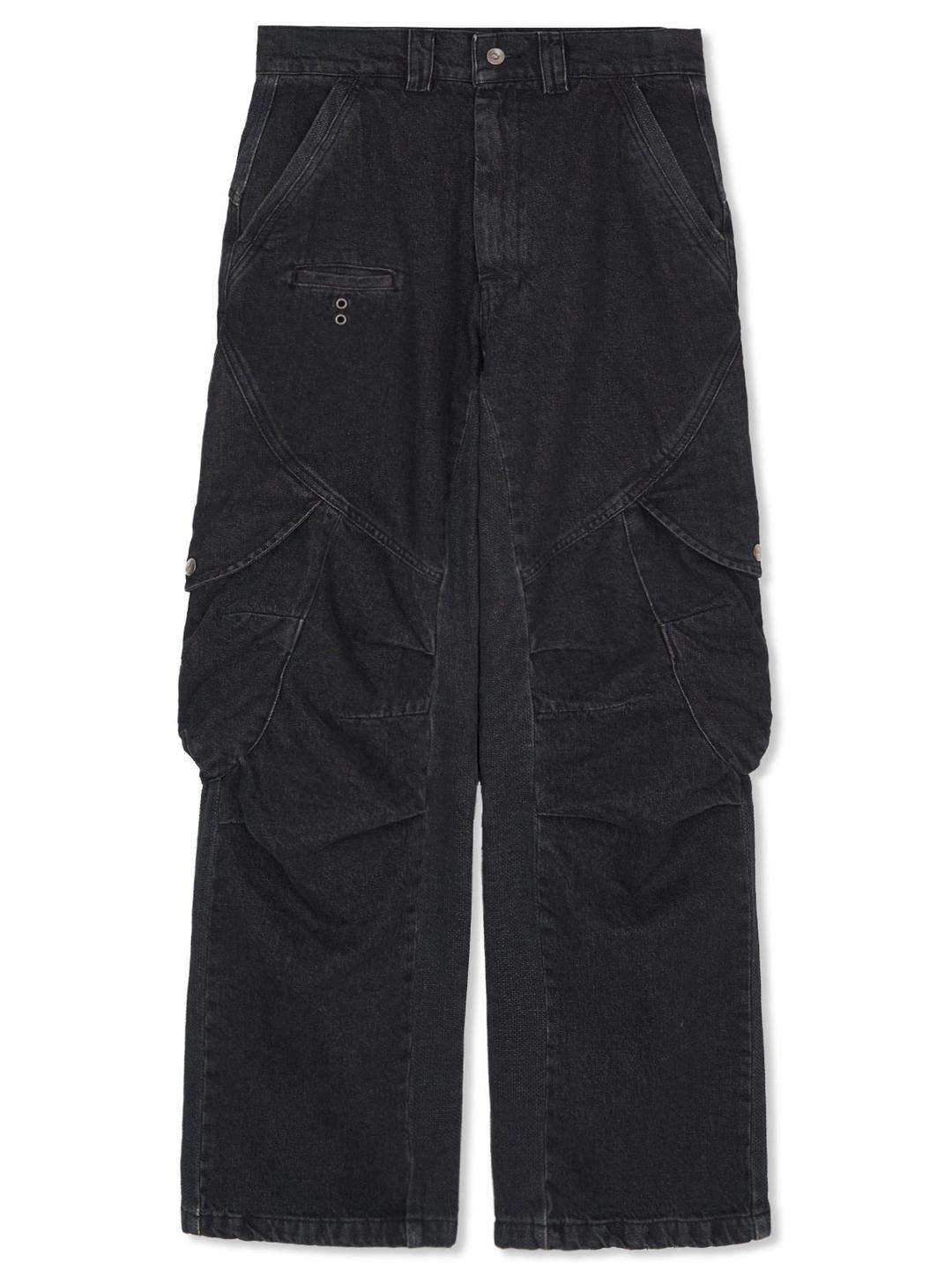 CORE:11 WASHED CARGO PANTS (BLACK DENIM)