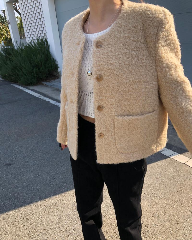 쉐기 울 라운드 자켓(2color)