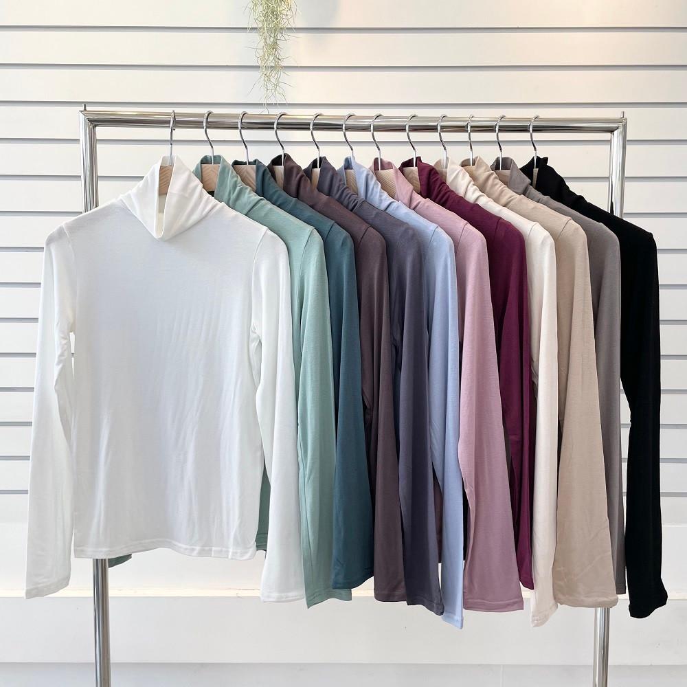 여성 목티 얇은 이너 목폴라 반폴라티 반목 폴라티