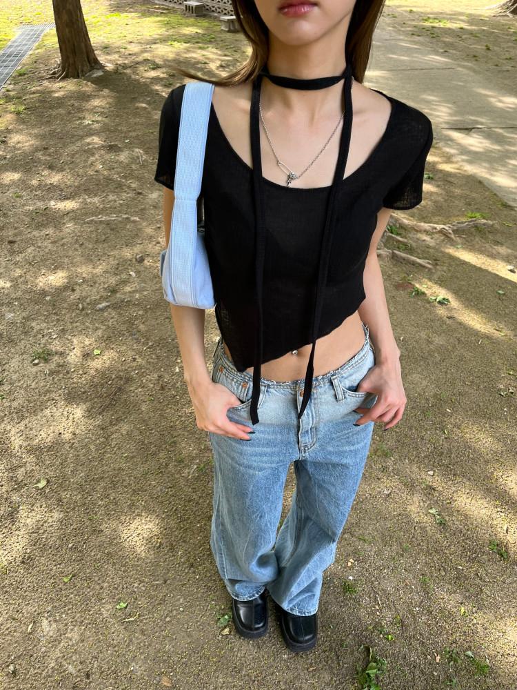 [타임라인서울] 스트랩 반팔 세트(3color)