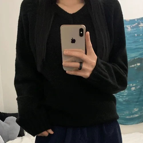 bitter v-neck knit (5color)