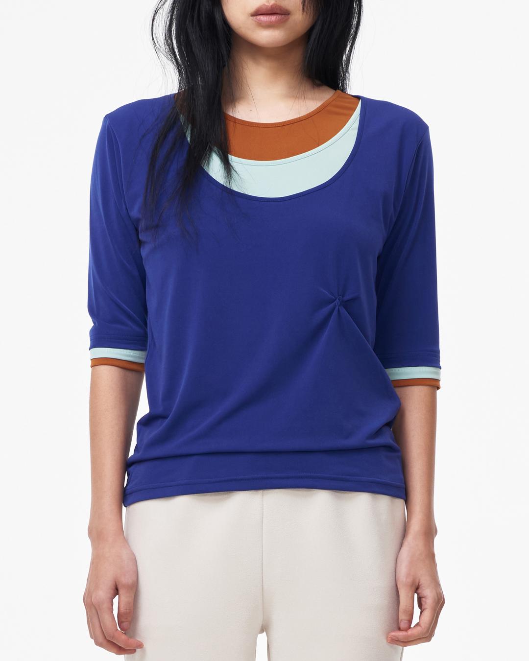3-LAYERED HALF TOP blue