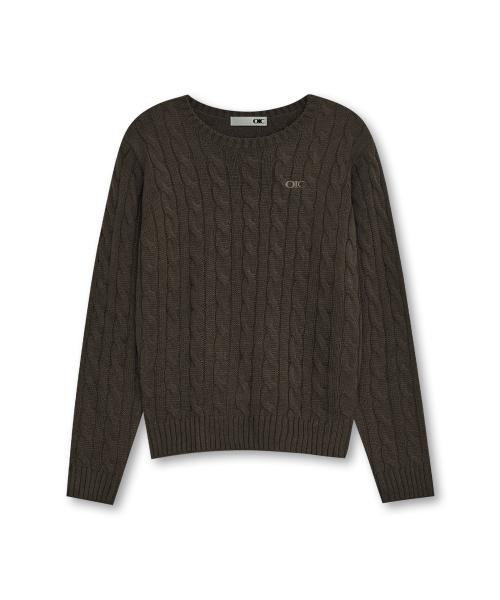클래식 케이블 니트 [BROWN]