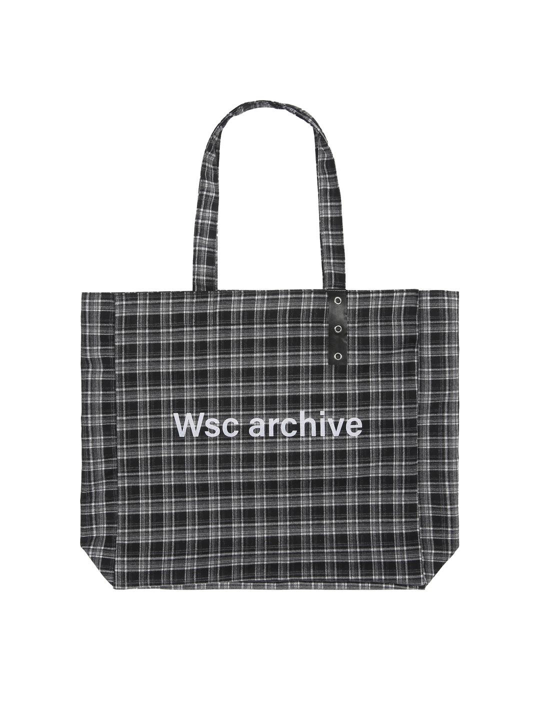 Check eyelet shopper bag 001