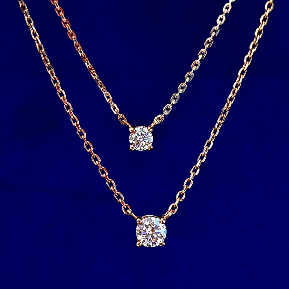 18k 14k 여리여리 데일리 큐빅 여성 금 목걸이 2type