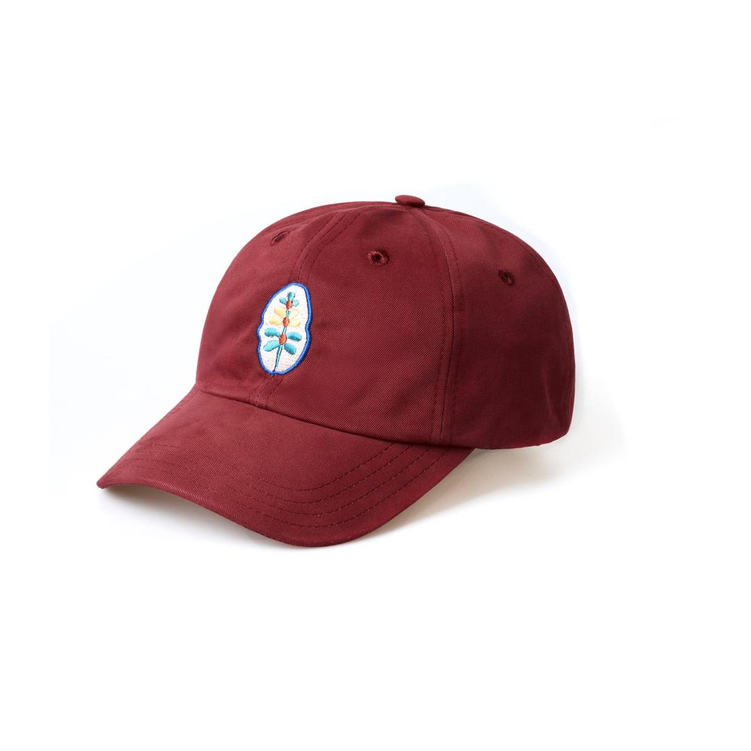 Stem Flower Baseball Cap Maroon