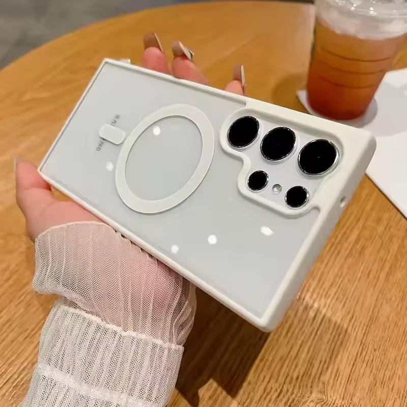 삼성 갤럭시 S25 울트라 S24 S23 FE 5G S22 플러스 럭셔리 충격 방지 아크릴 커버에 대한 Magsafe 자기 무선 충전 케이스