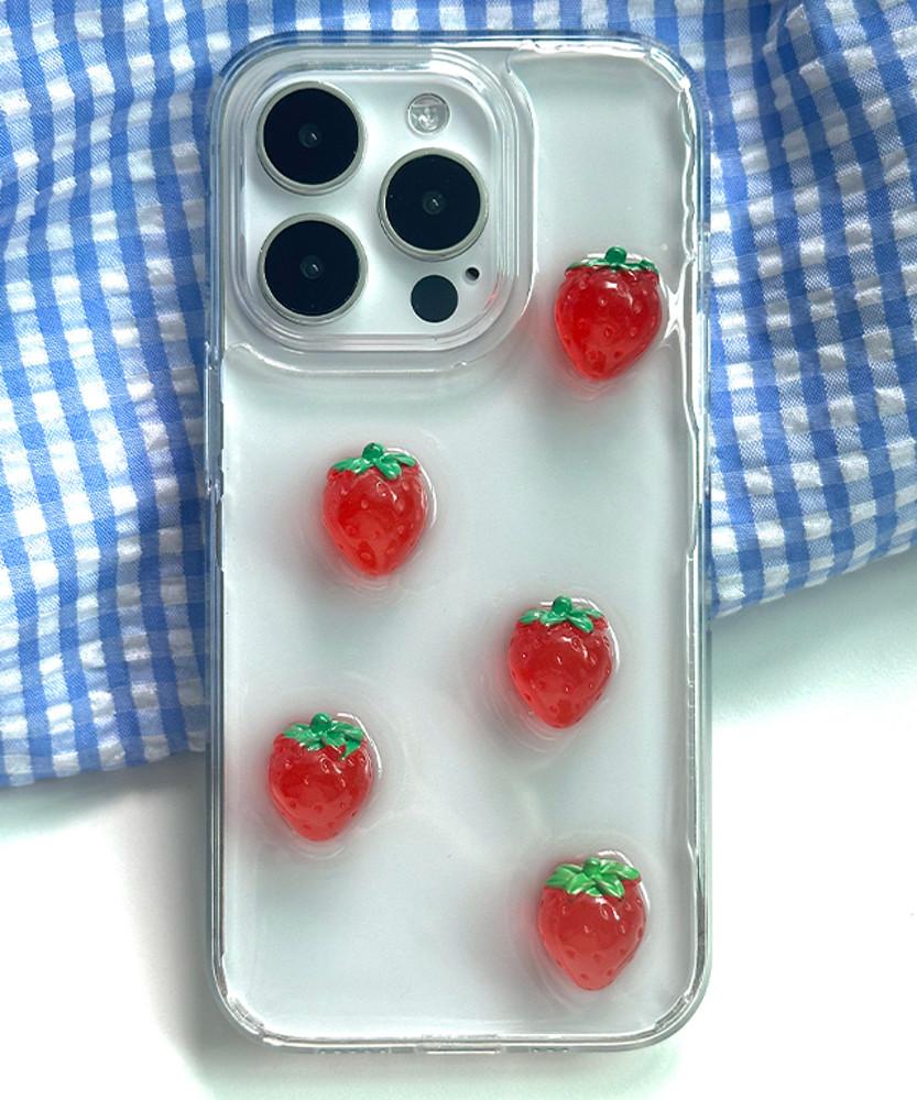 🍓berry ade🍓 | 젤하드케이스 레진 아트 입체 파츠 아이폰 갤럭시