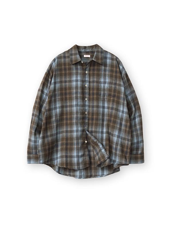 자이언트핏 151 체크 셔츠(민트브라운)