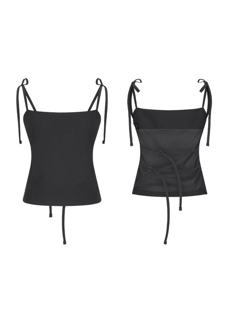 [mnem] layering open-back bustier (charcoal)