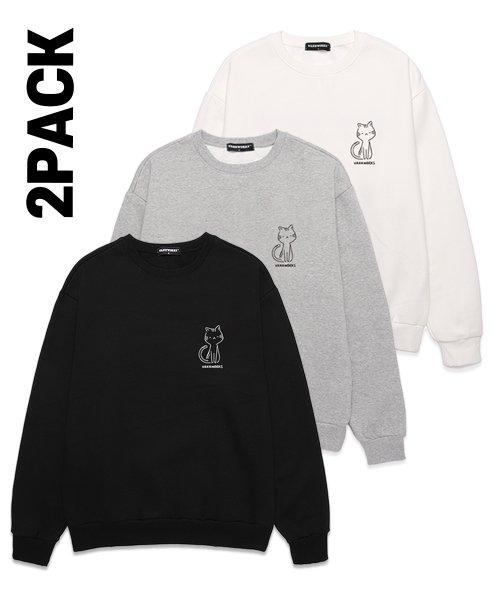 [2PACK] 고양이 오버핏 맨투맨 (VLS0002S)