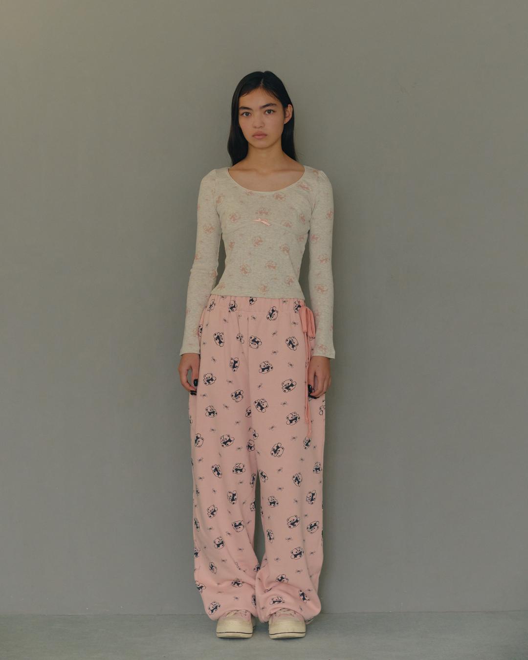 Pointelle Pattern T shirt(Teddy Bear)