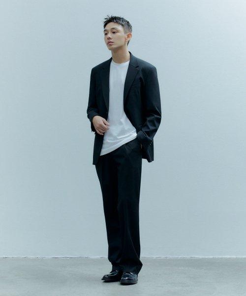 와이드 히든 밴딩 슬랙스 [블랙]