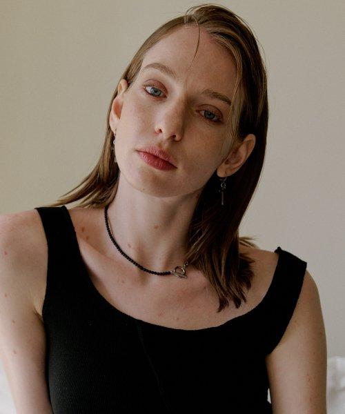 블랙 비즈 체인 목걸이