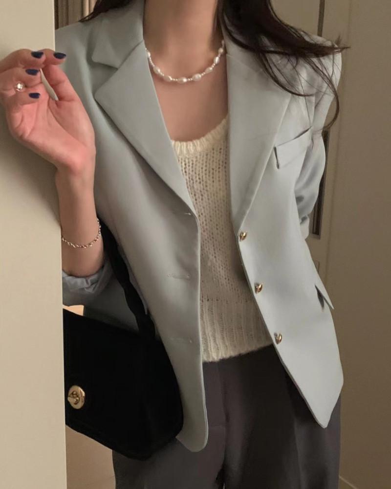 pyt 3버튼 비니 금장 자켓 프리티영띵 3color