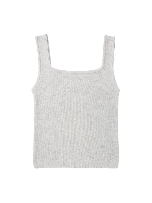 CASHMERE SQUARE SLEEVELESS GREY