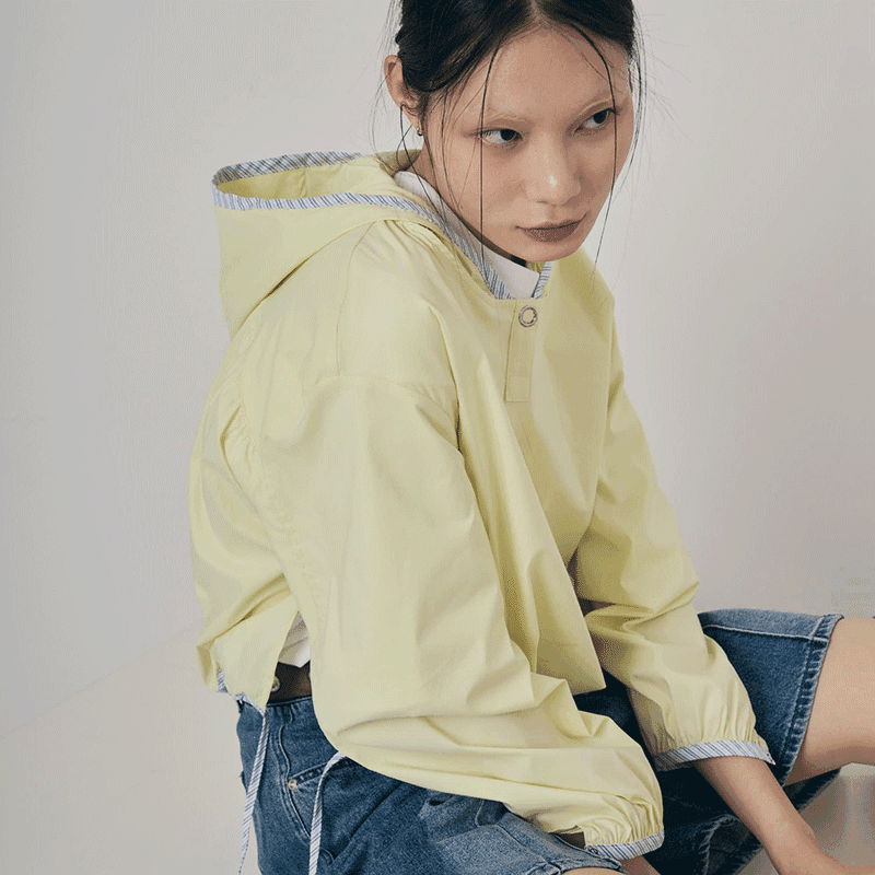 [RANDOMNOISE] STRING HOODIE TOP(LEMON)