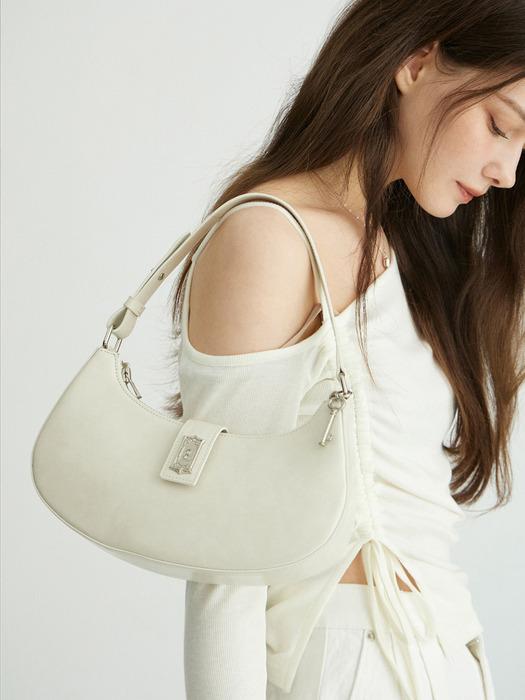 Half-moon hobo bag lvory
