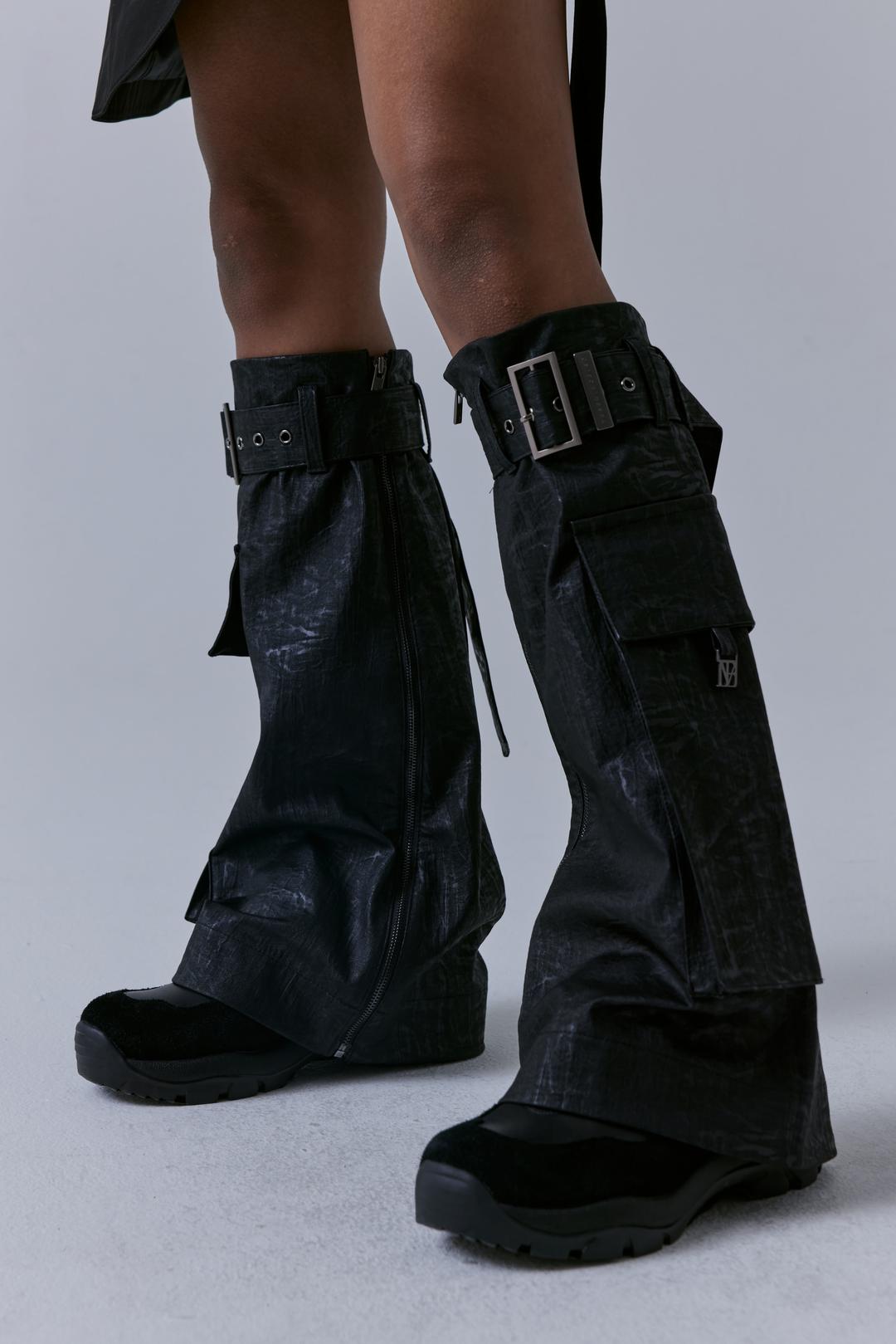 2-way Coated Cargo Skirt Warmer [ Black ]